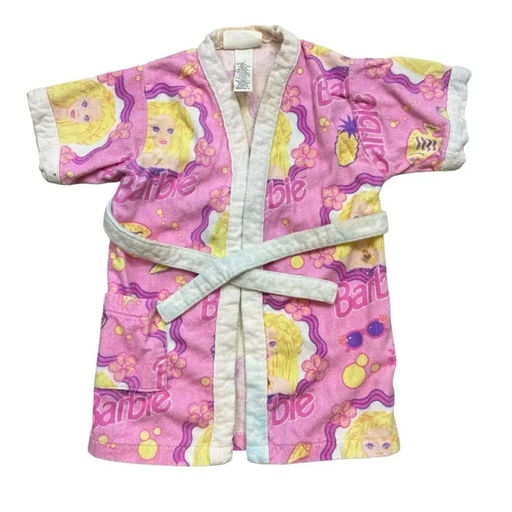 Rare Vintage 90’s Girls CoverUps Barbie Terry Cloth‎ Robe Size Medium